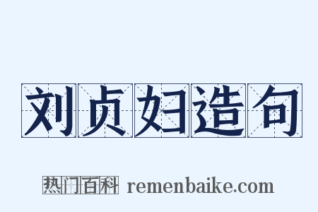 刘贞妇造句是什么意思的图片